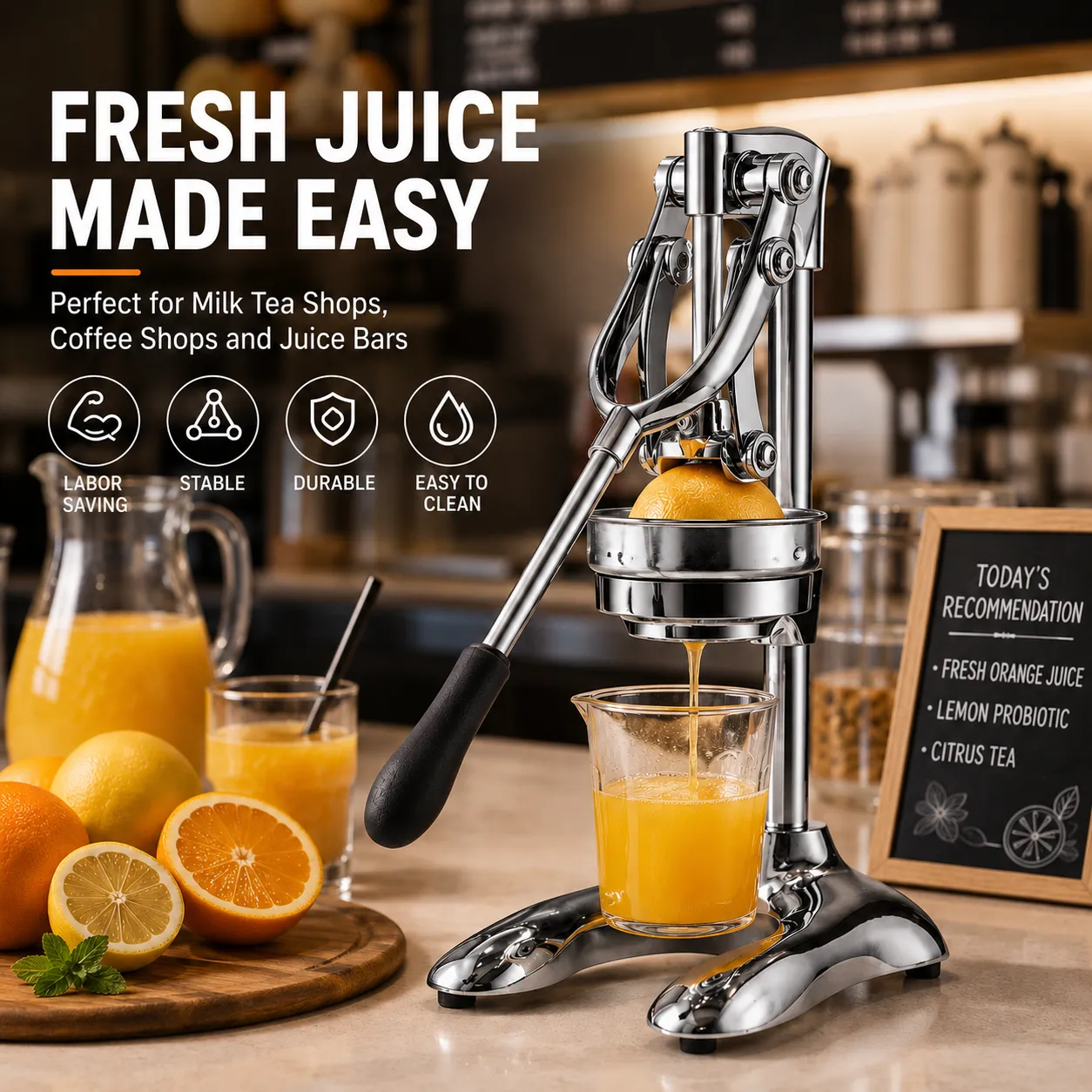 Manual juicer for milk tea shops and coffee shops