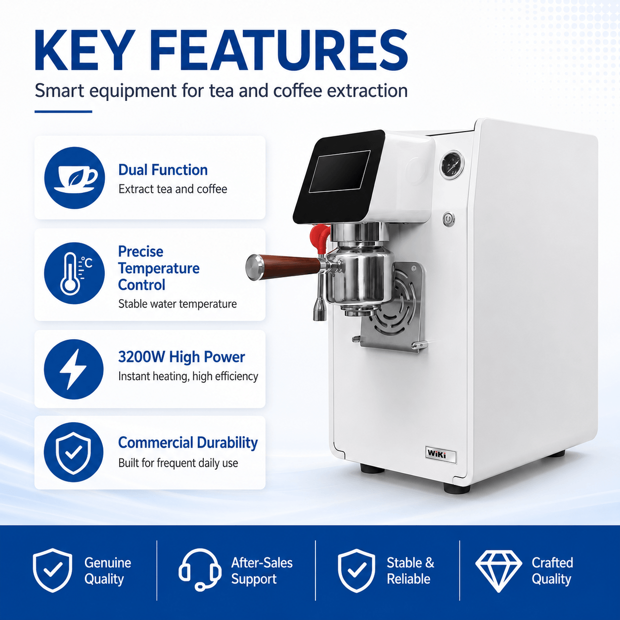 Commercial tea coffee machine for tea and coffee extraction