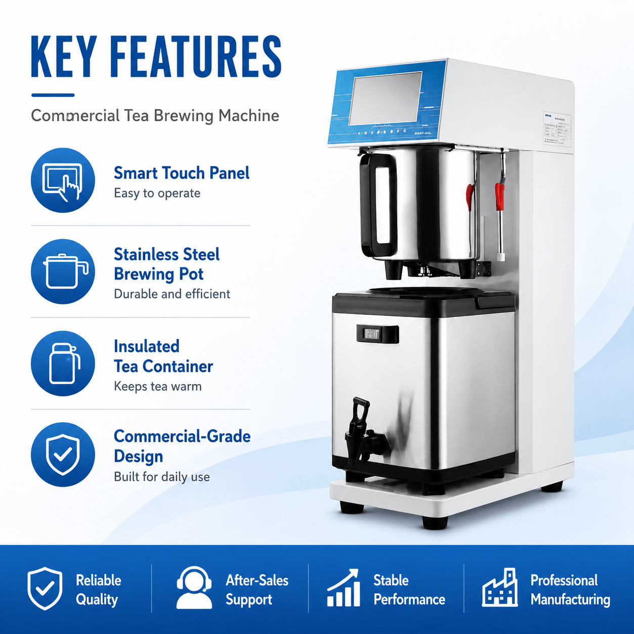 Commercial 40L Automatic Tea Brewer for Bubble Tea Shops