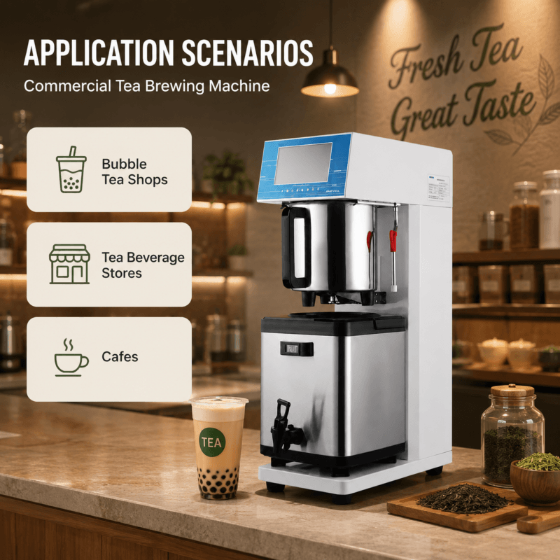 Commercial tea brewing machine for bubble tea shops and cafés