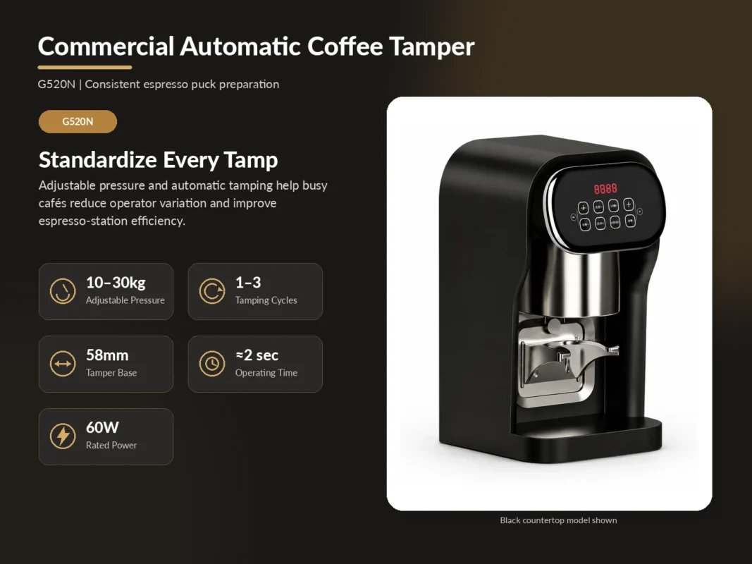 G520N commercial automatic coffee tamper with digital control panel