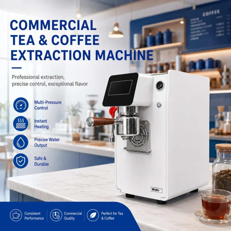 Commercial tea coffee extraction machine in a café beverage station