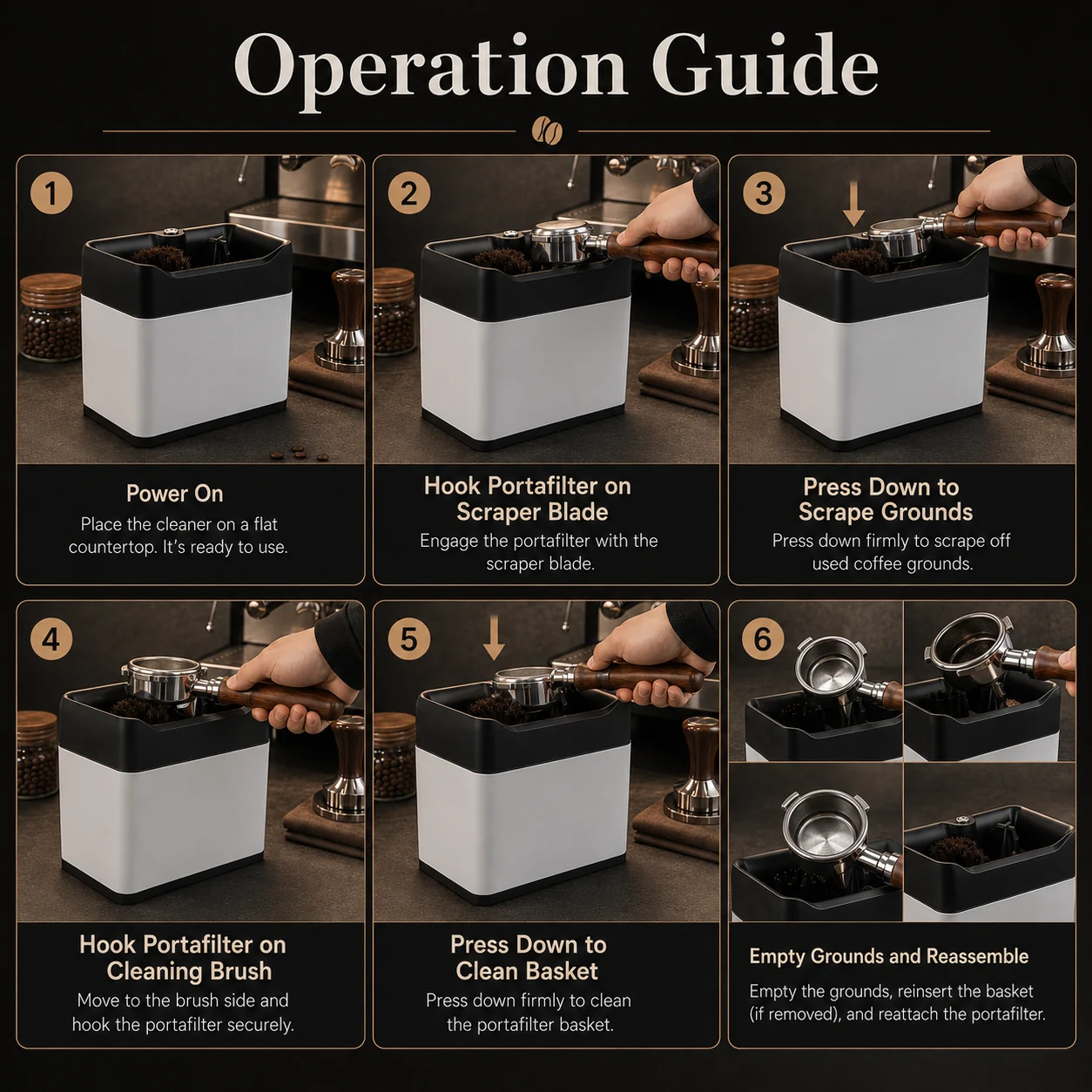 How to use a commercial coffee portafilter cleaner