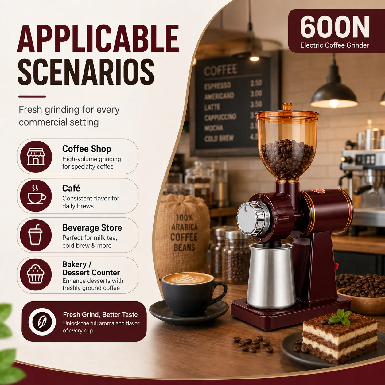 Countertop appliance used in a café and beverage shop