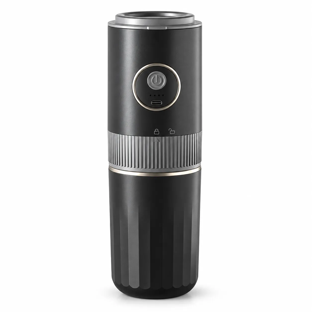 wiki portable coffee maker with grinder, pour-over module, filter cup and coffee cup