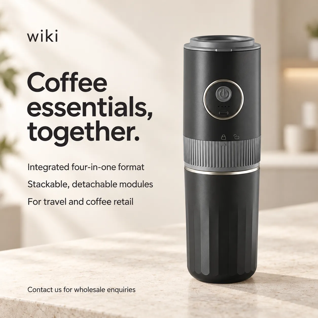 wiki portable coffee maker for travel, retail and wholesale sourcing